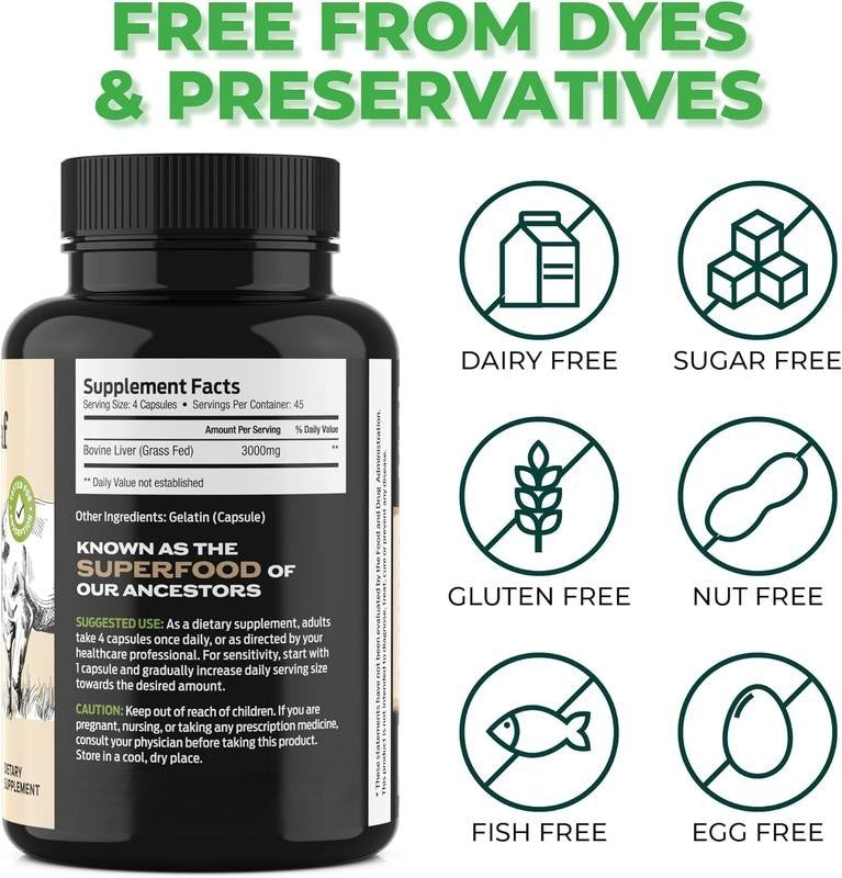 Grass Fed Beef liver supplement